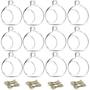 12 Pcs 3.15"/ 8cm Hanging Glass Tealight Holder Globe Plant Terrariums Glass